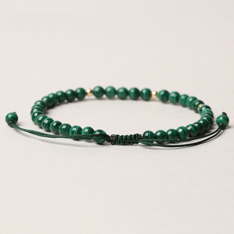 Nimara Ritual 4mm Natural Malachite Protection Calmness String Bracelet