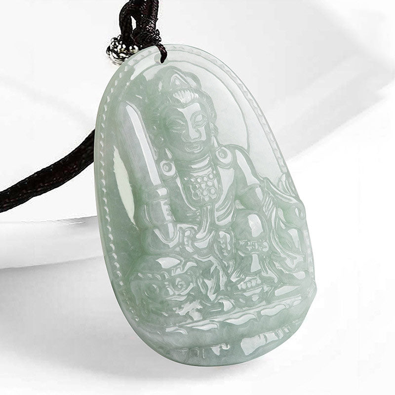 Nimara Ritual Chinese Zodiac Natal Buddha Jade Wealth Prosperity Necklace Pendant