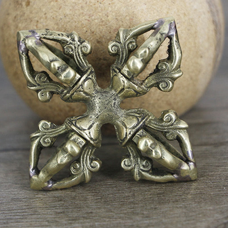 Nimara Ritual Nepal Handmade 5 Prong Double Dorje Copper Strength Vajra