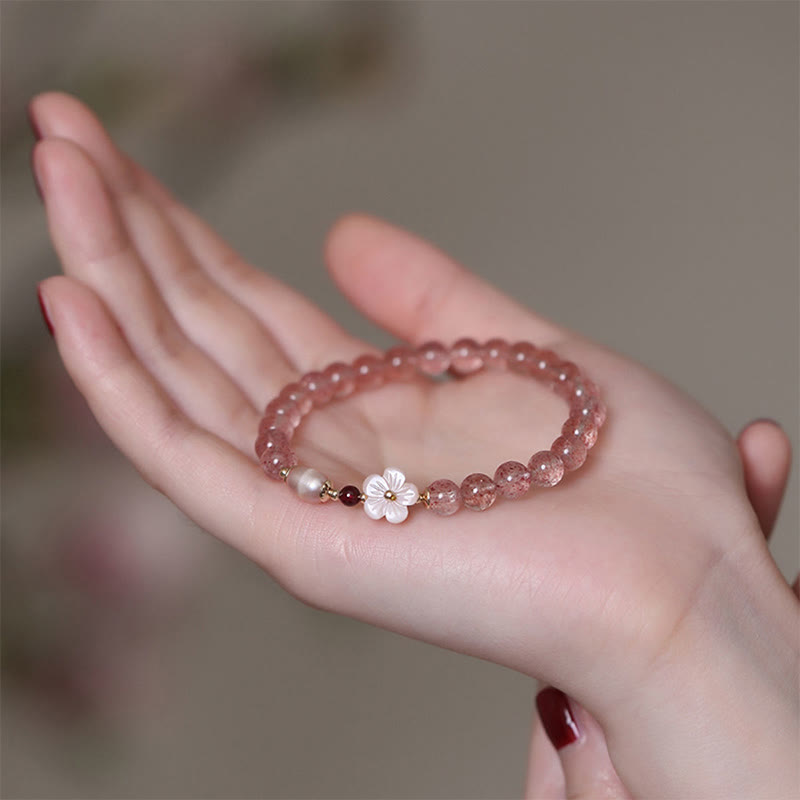 Nimara Ritual Strawberry Quartz Peach Blossom Love Bracelet