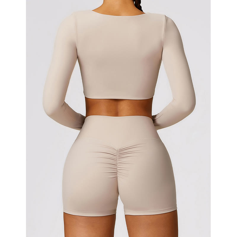 Nimara Ritual Gym Sports Yoga Backless Bra Crop Tank Top Breathable Shorts