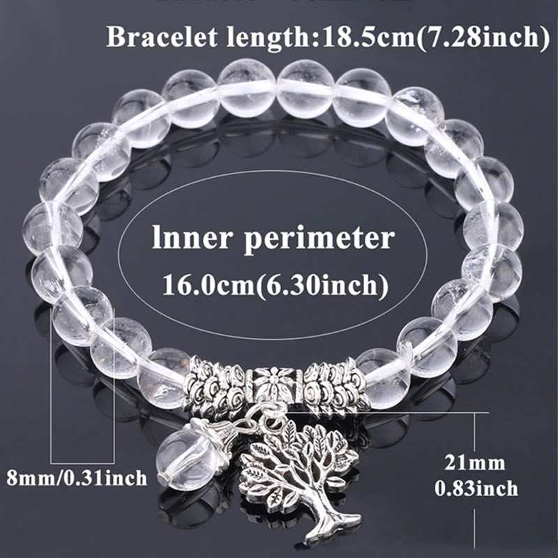 Nimara Ritual Natural Gemstone Tree of Life Lucky Charm Stretch Bracelet