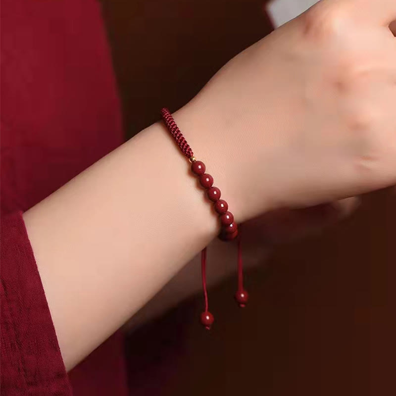 Nimara Ritual Natural Cinnabar King Kong Knot Blessing String Bracelet