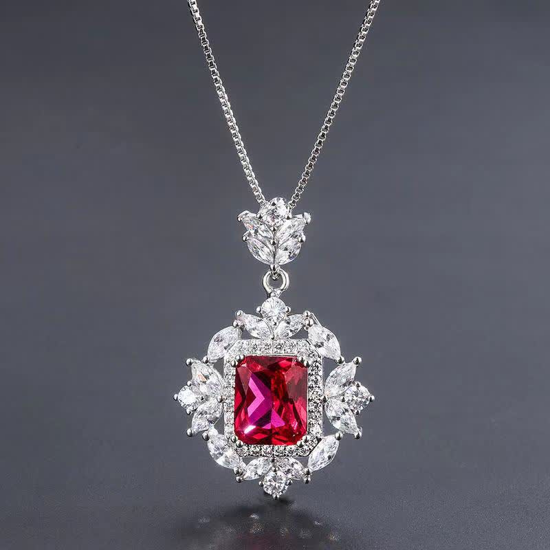 Nimara Ritual Emerald Crystal Red Corundum Confidence Courage Ring Earrings Necklace Pendant