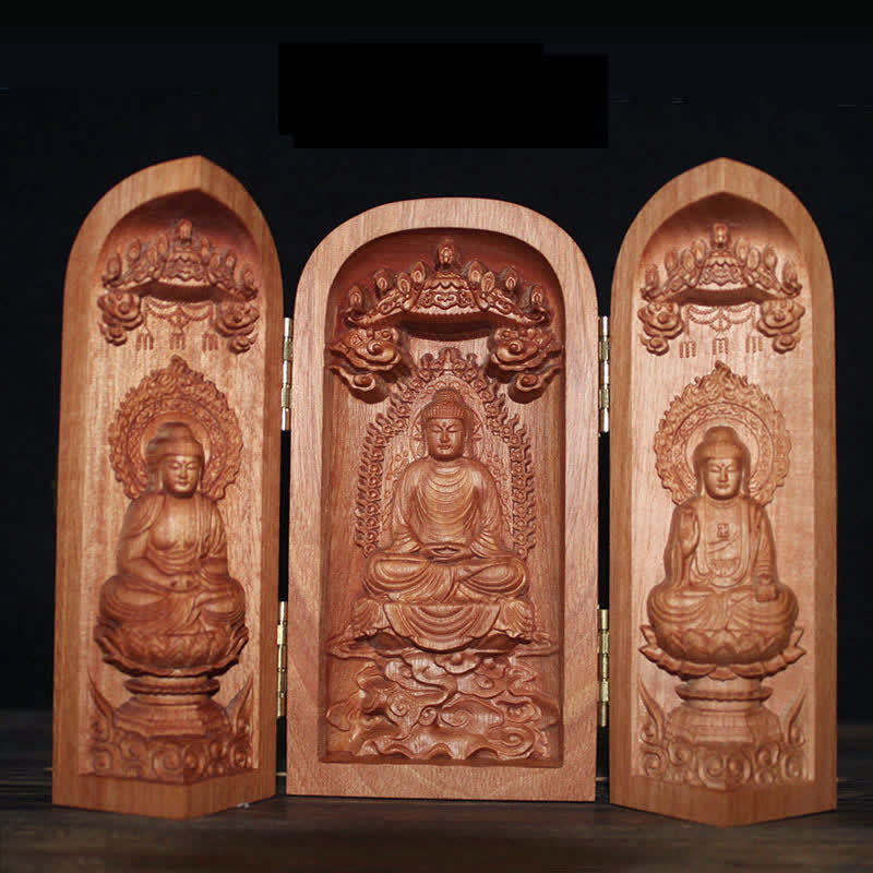 Nimara Ritual Avalokitesvara Kwan Yin Buddha Cherry Wood Compassion Home Decoration Altar
