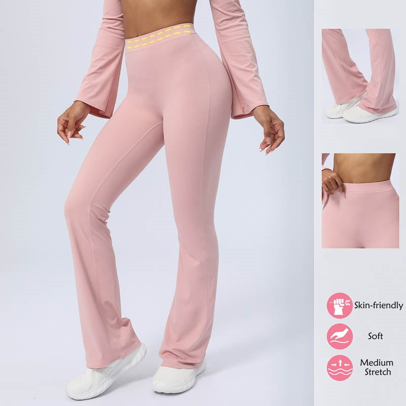 Nimara Ritual Long Sleeve Backless Strap Top Bra Flare Pants Fitness Yoga Outfit