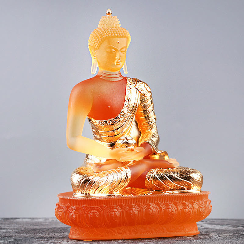 Nimara Ritual Buddha Handmade Figurine Liuli Art Piece Serenity Statue Home Offering Decoration