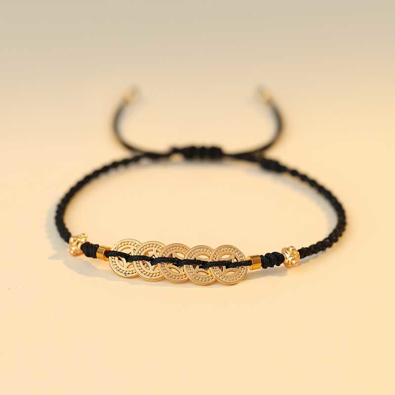 Nimara Ritual Copper Coin Fortune Tree Luck Strength Braided Bracelet
