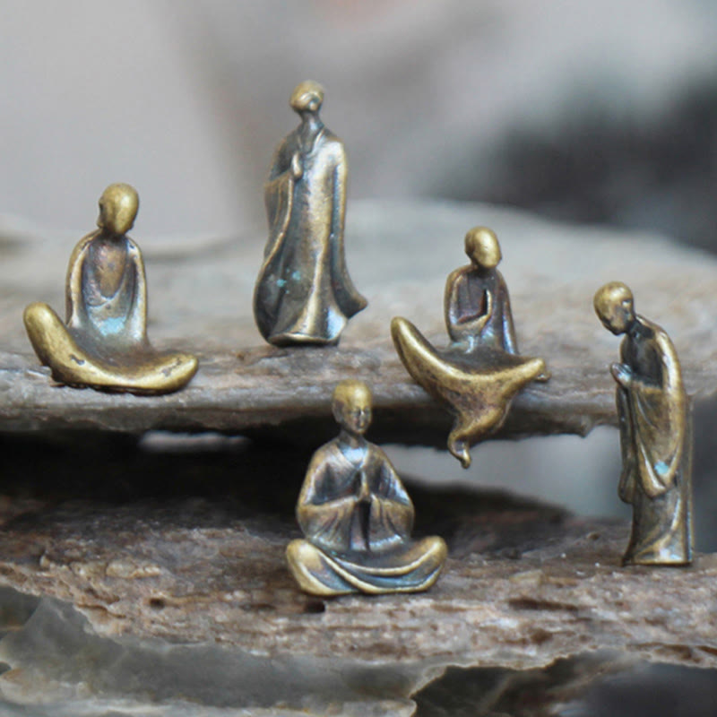 Nimara Ritual Mini Meditation Buddha Metal Monk Serenity Home Decoration