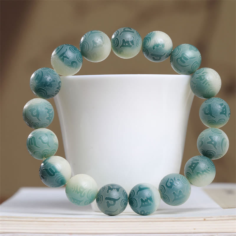 Nimara Ritual Bodhi Seed Om Mani Padme Hum Engraved Keep Away Evil Spirits Bracelet