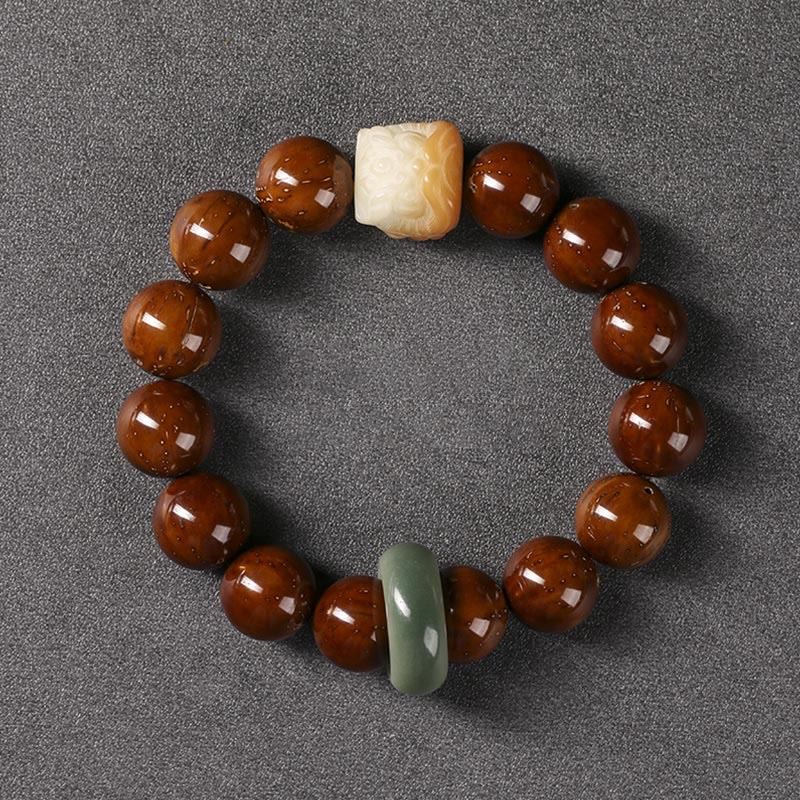 Nimara Ritual Purple Bodhi Seed Dancing Lion Wisdom Bracelet