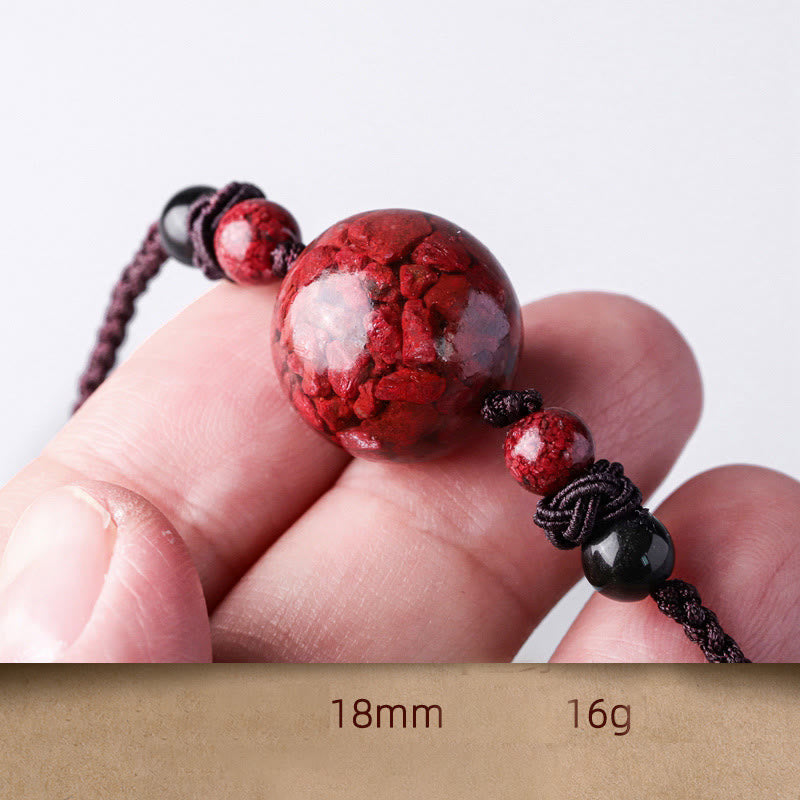 Nimara Ritual Natural Cinnabar Stones Bead Blessing Necklace Pendant