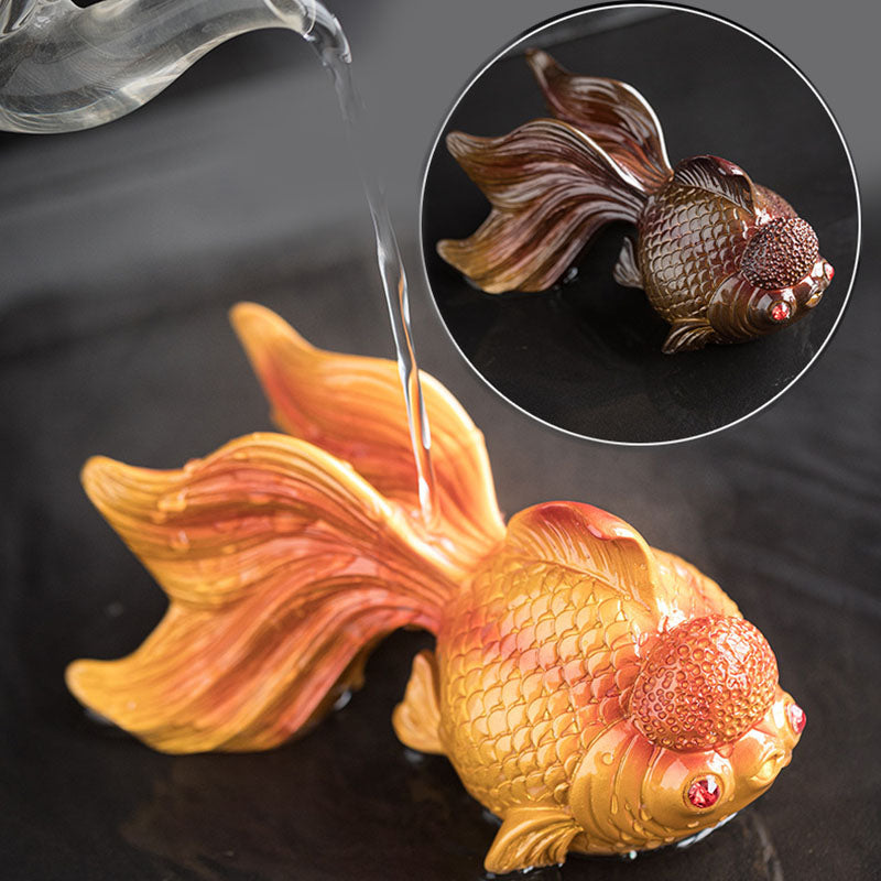 Nimara Ritual Color Changing Koi Fish Resin Tea Pet Wealth Home Figurine Decoration