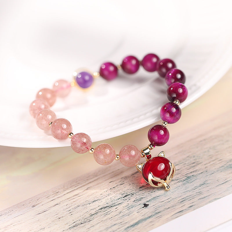 Nimara Ritual Natural Strawberry Quartz Pixiu Love Bracelet