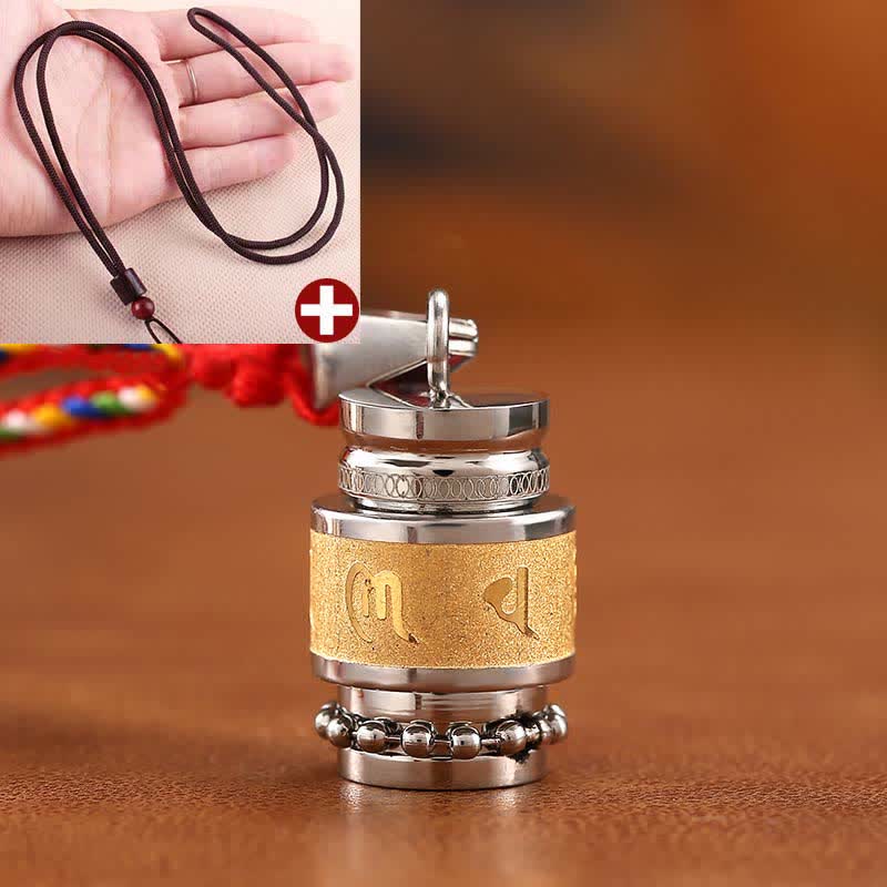 Nimara Ritual Tibet Om Mani Padme Hum Shurangama Mantra Titanium Steel Wisdom Amulet Necklace Pendant