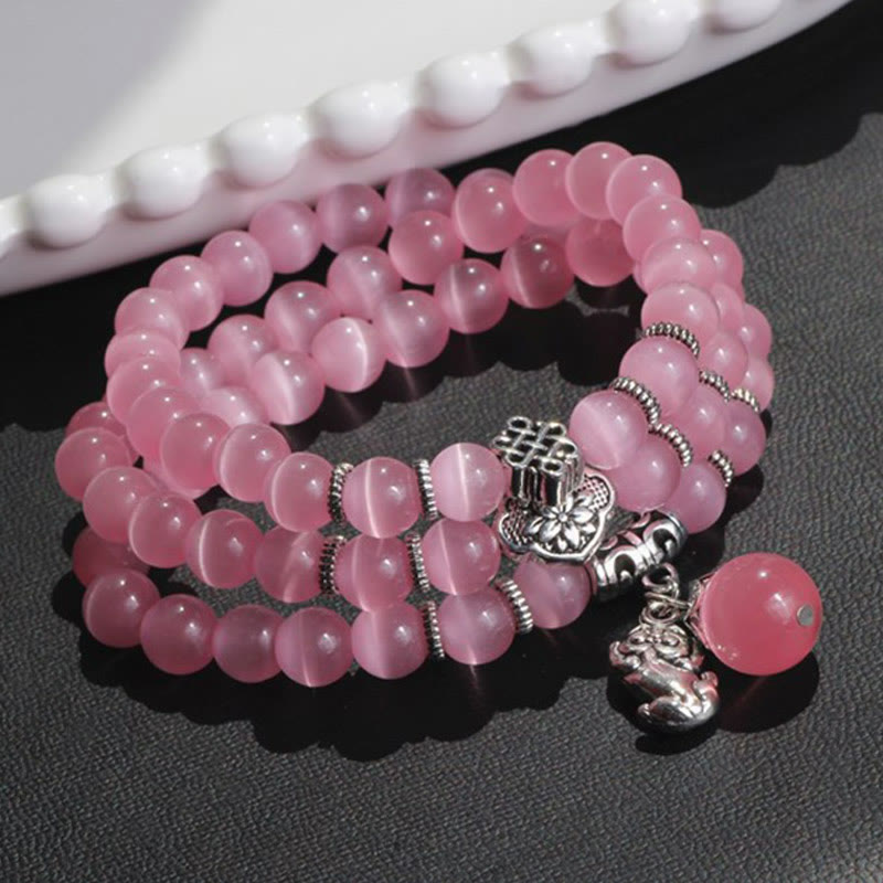 Nimara Ritual Cat Eye PiXiu Support Triple Wrap Bracelet