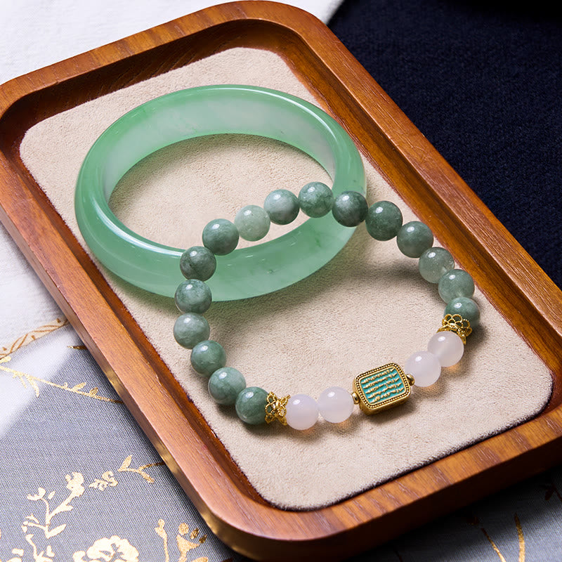 Nimara Ritual Promote New Beginnings Mint Green Jade Bracelet Bangle Bundle