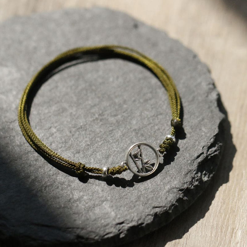 Nimara Ritual 925 Sterling Silver Bamboo Luck String Bracelet