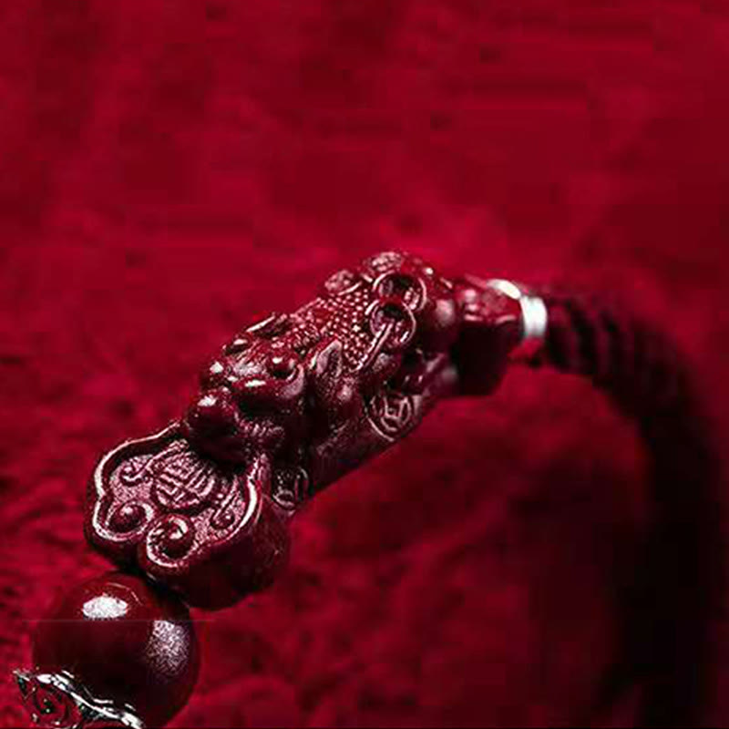Nimara Ritual Handcrafted PiXiu Cinnabar Wealth Luck Braided Bracelet