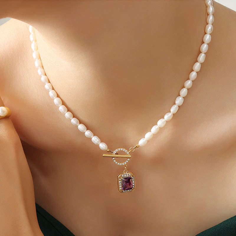 Nimara Ritual Pearl Zircon Wealth Charm Necklace Pendant