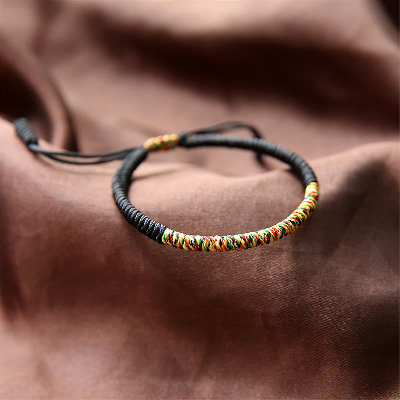 Nimara Ritual Tibetan Handmade Multicolor King Kong Knot Luck Strength Braided Bracelet
