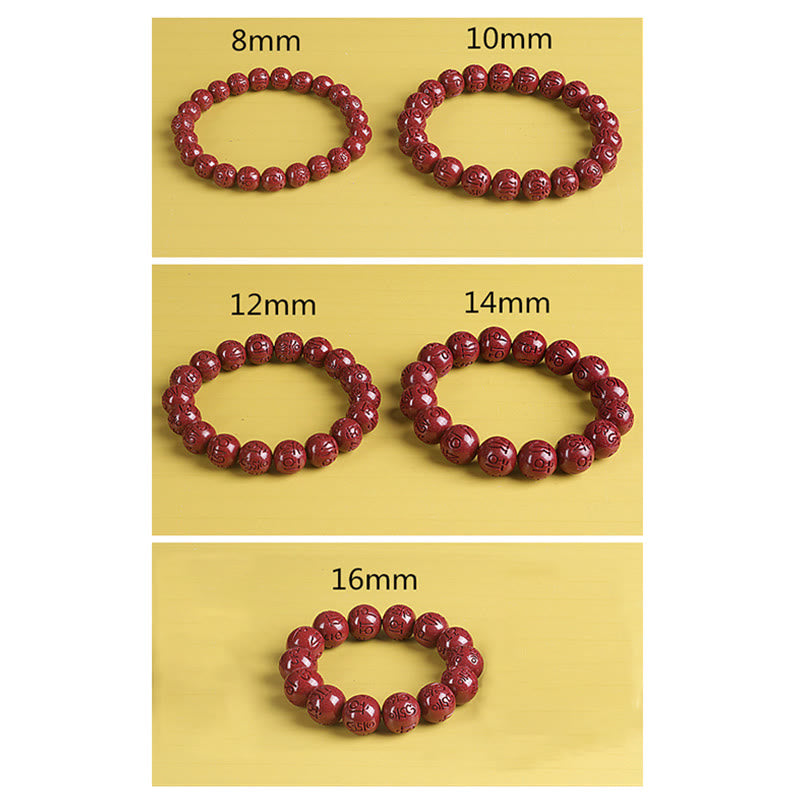 Nimara Ritual Natural Double PiXiu Cinnabar Om Mani Padme Hum Wealth Luck Bead Bracelet