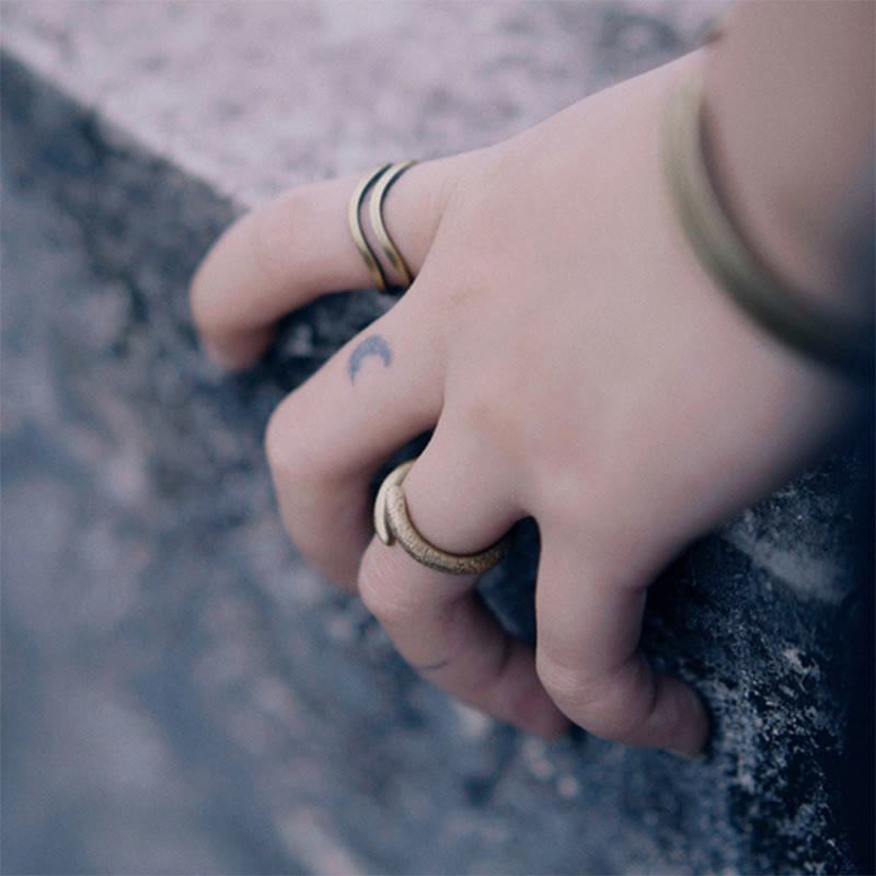 Nimara Ritual Simple Design Copper Luck Adjustable Ring