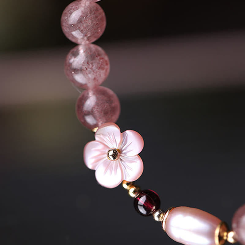 Nimara Ritual Strawberry Quartz Peach Blossom Love Bracelet