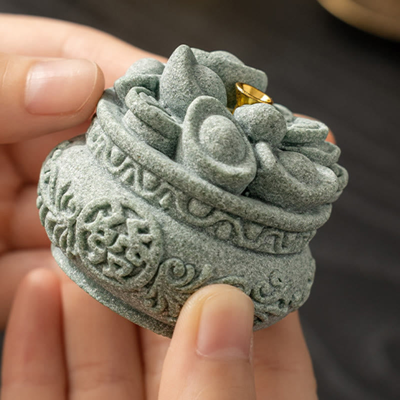 Nimara Ritual Chinese Character Fu Ingots Healing Incense Burner Desk Decoration