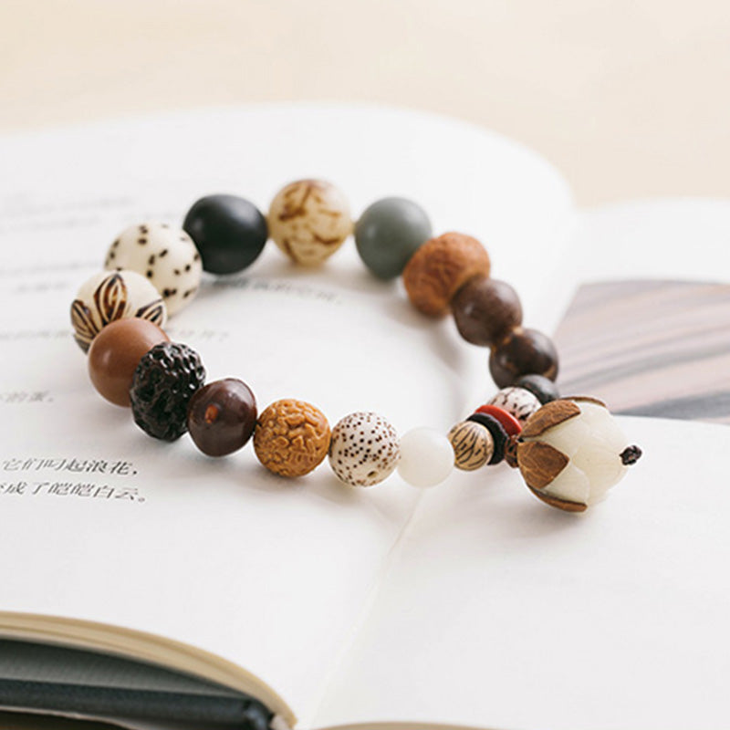 Nimara Ritual Bodhi Seed Lotus Wisdom Peace Wrist Mala Bracelet