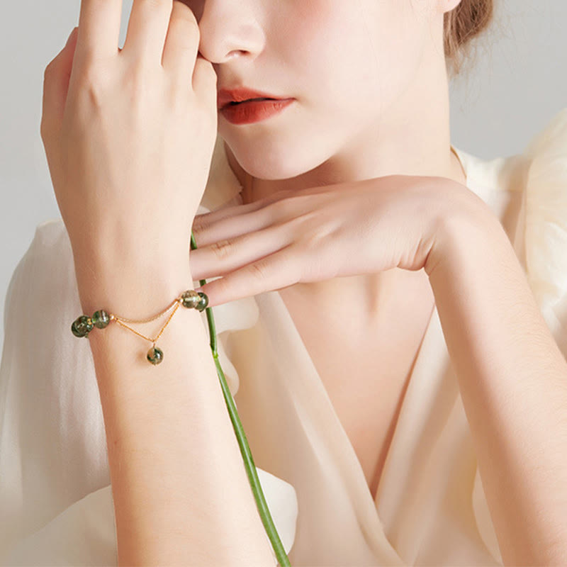 Nimara Ritual Green Phantom Crystal Confidence Charm Bracelet