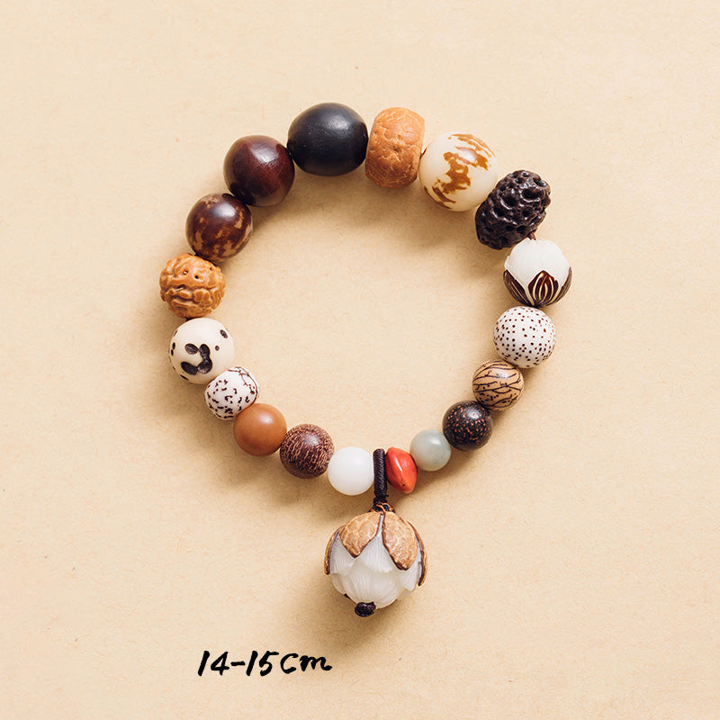 Nimara Ritual Bodhi Seed Lotus Wisdom Peace Wrist Mala Bracelet
