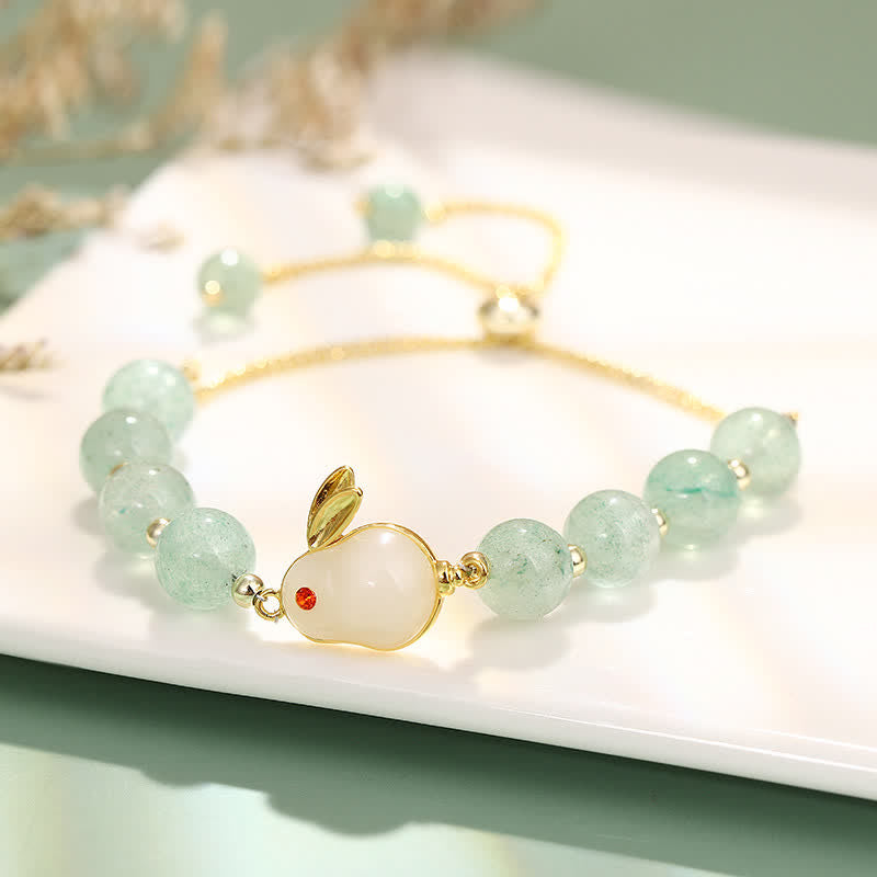Nimara Ritual Year of the Rabbit Natural Green Aventurine Luck Bead Bracelet