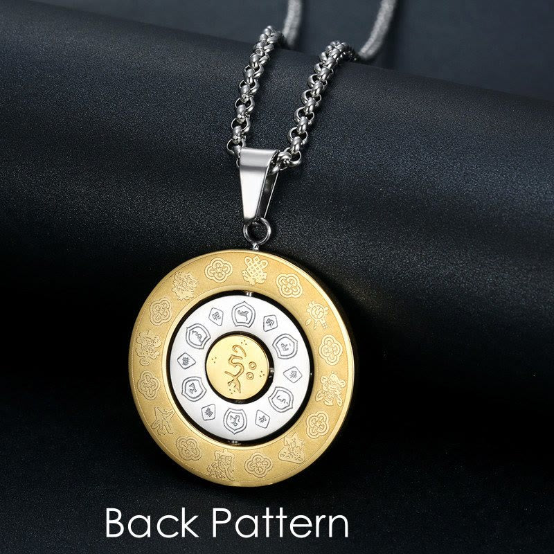 Nimara Ritual Chinese Zodiac Nine Palaces Eight Diagrams Bagua Amulet Harmony Necklace Rotatable Pendant