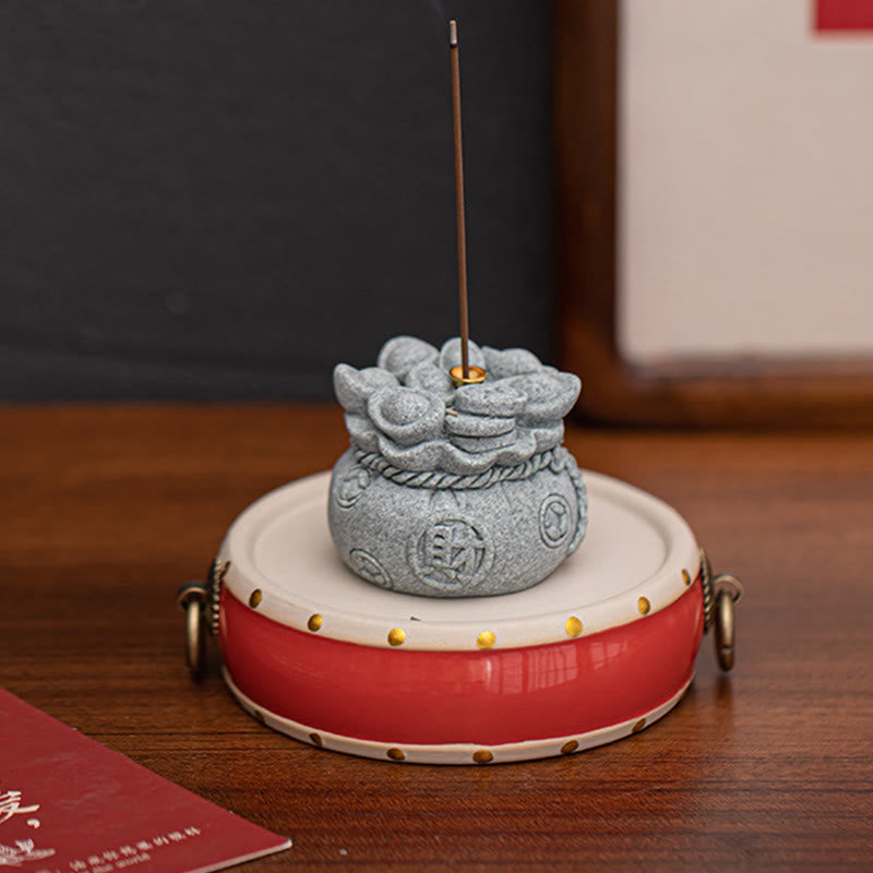 Nimara Ritual Chinese Character Fu Ingots Healing Incense Burner Desk Decoration