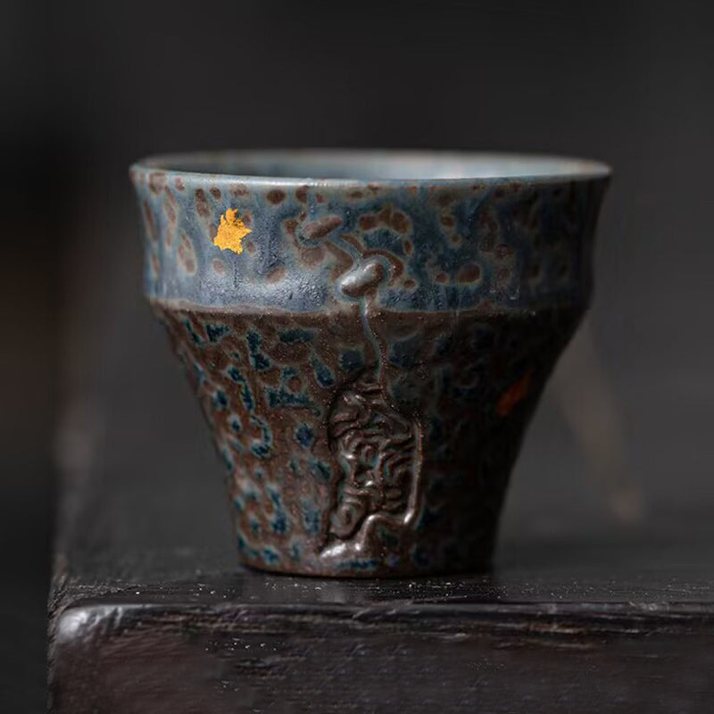 Nimara Ritual Small Vintage Style Ceramic Teacup Kung Fu Tea Cup 50ml