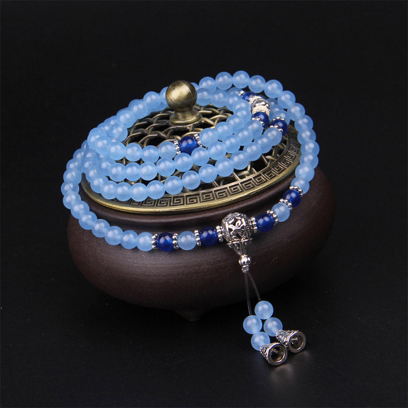 Nimara Ritual 108 Beads Blue Crystal Healing Bracelet Mala
