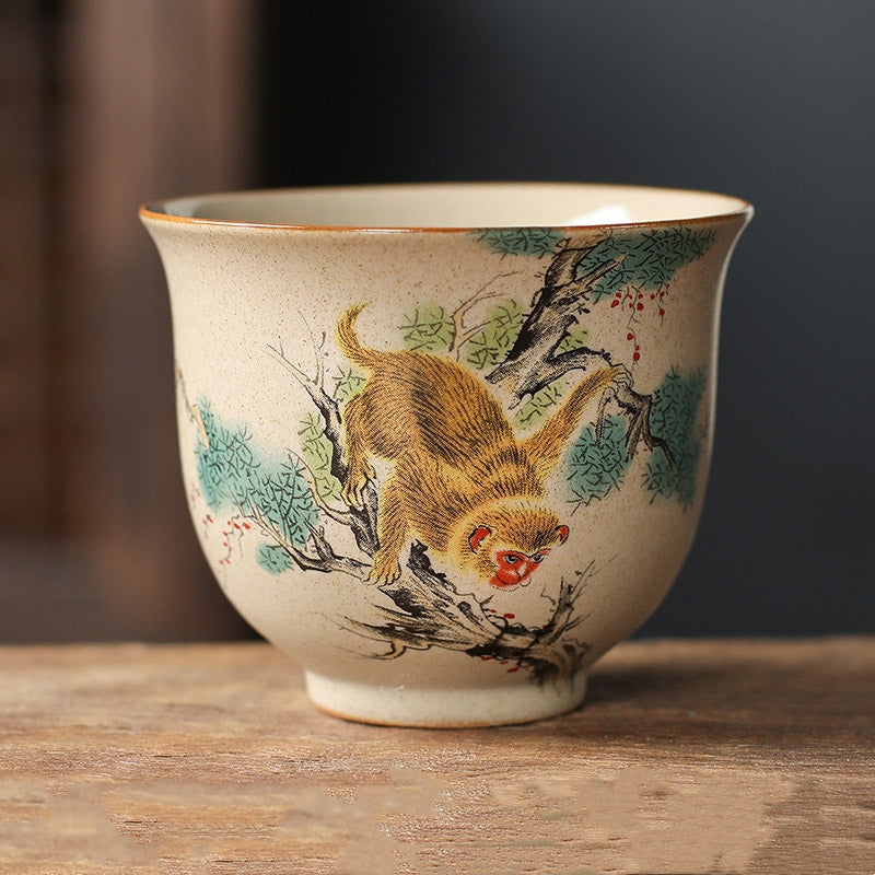Nimara Ritual 12 Chinese Zodiac Ceramic Teacup Kung Fu Tea Cup 130ml