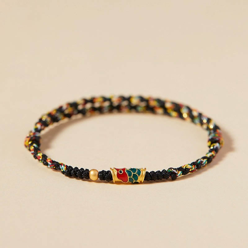 Nimara Ritual Handcrafted Koi Fish Wealth Prosperity Braided Rope Bracelet