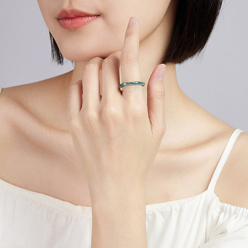 Nimara Ritual Natural Jade Bamboo Prosperity Abundance Ring