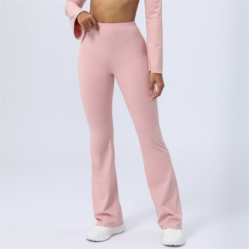 Nimara Ritual Long Sleeve Backless Strap Top Bra Flare Pants Fitness Yoga Outfit