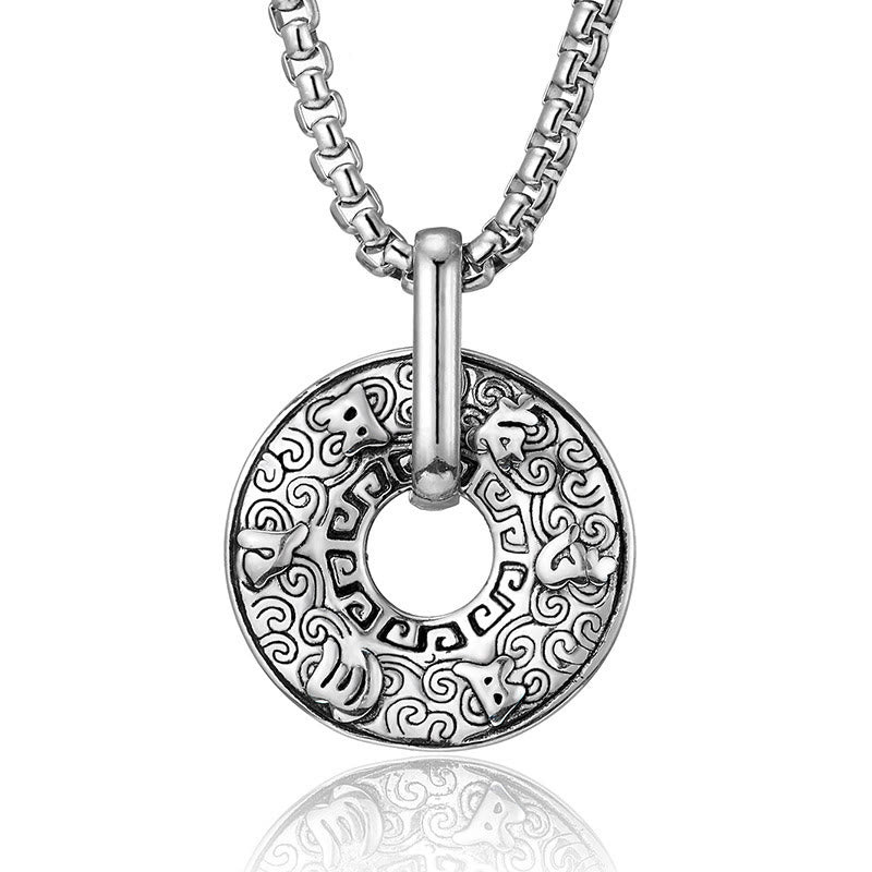 Nimara Ritual Tibetan Om Mani Padme Hum Peace Buckle Creativity Necklace Pendant