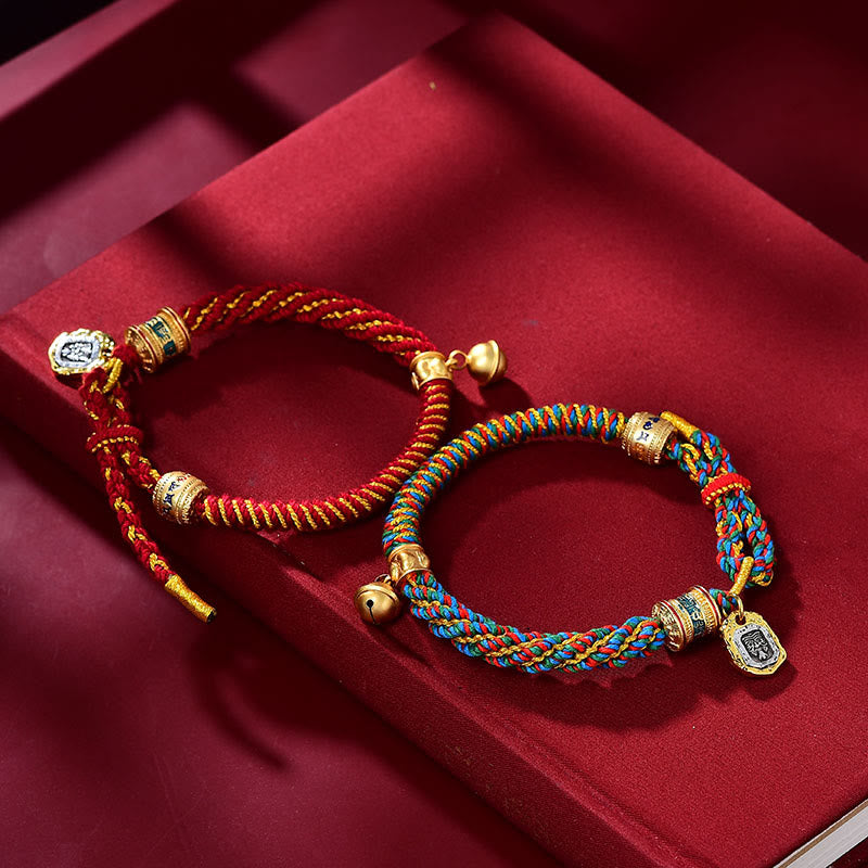 Nimara Ritual Tibetan Om Mani Padme Hum Carved Zakiram Goddess of Wealth Charm Amulet Bracelet