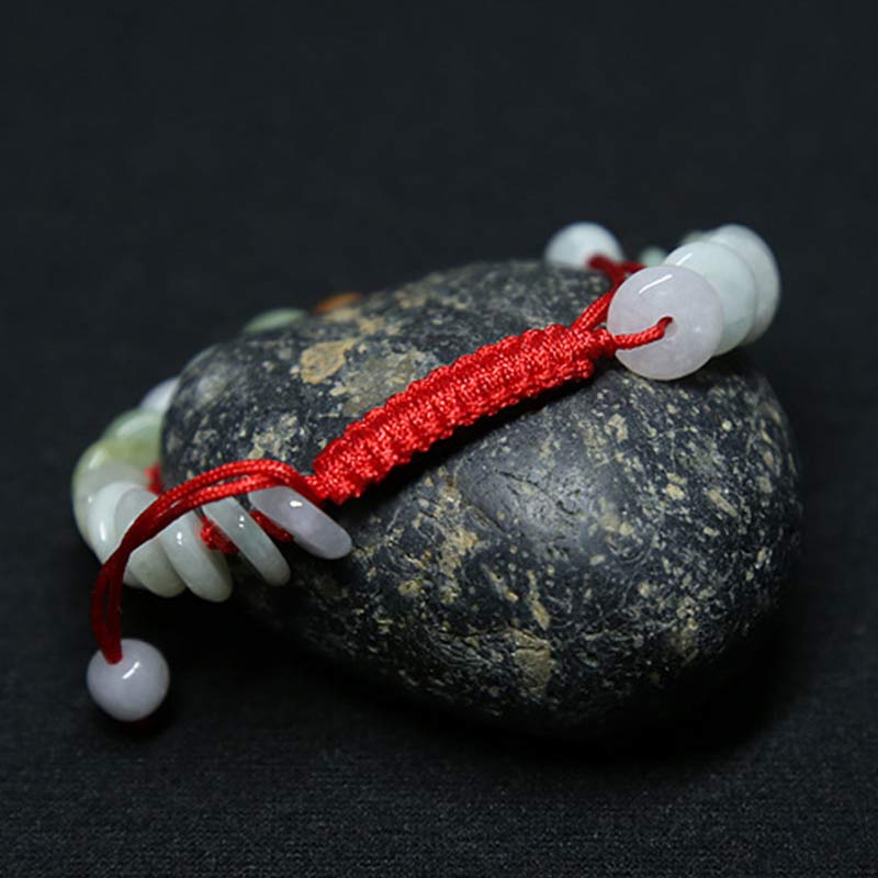 Nimara Ritual Round Jade Lucky Red String Weave Bracelet