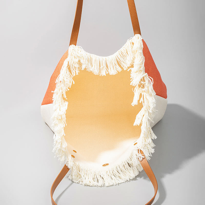 Nimara Ritual Large Capacity Dreamcatcher Mandala Tassel Canvas Tote Shoulder Bag