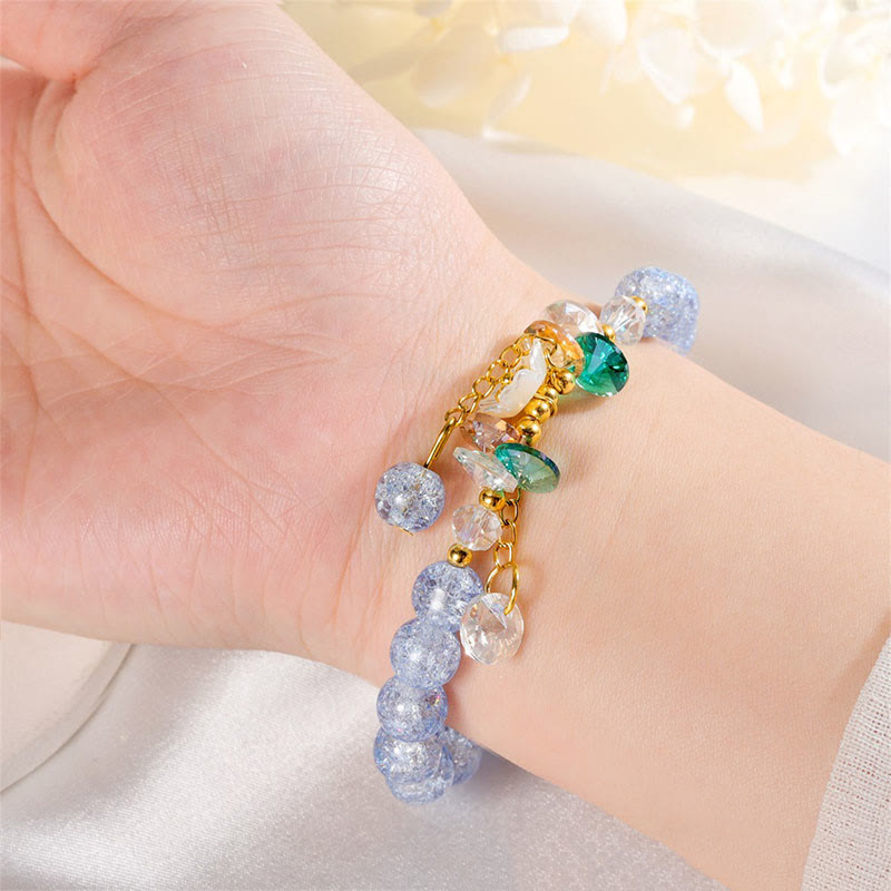 Nimara Ritual Simple Design Flower Charm Glass Bead Bracelet