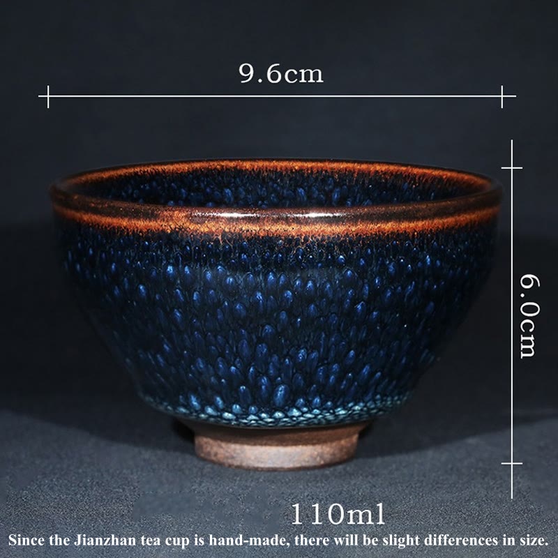 Nimara Ritual Handmade Blue Francolinus Spot Chinese Jianzhan Ceramic Teacup Kung Fu Tea Cup Bowl
