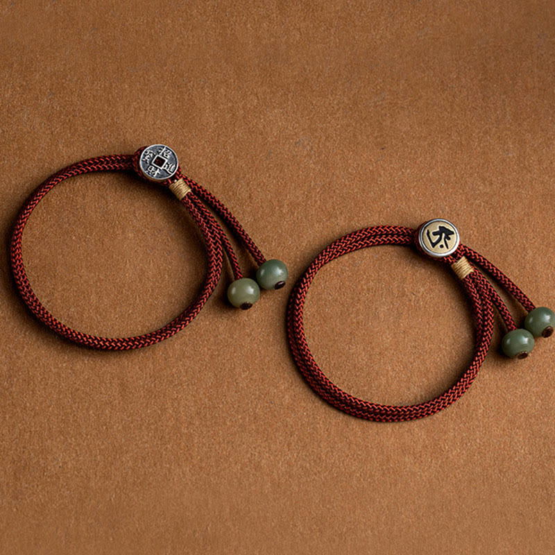 Nimara Ritual 925 Sterling Silver Handmade Chinese Zodiac Natal Buddha Cyan Bodhi Seed Protection Braided Red String Bracelet
