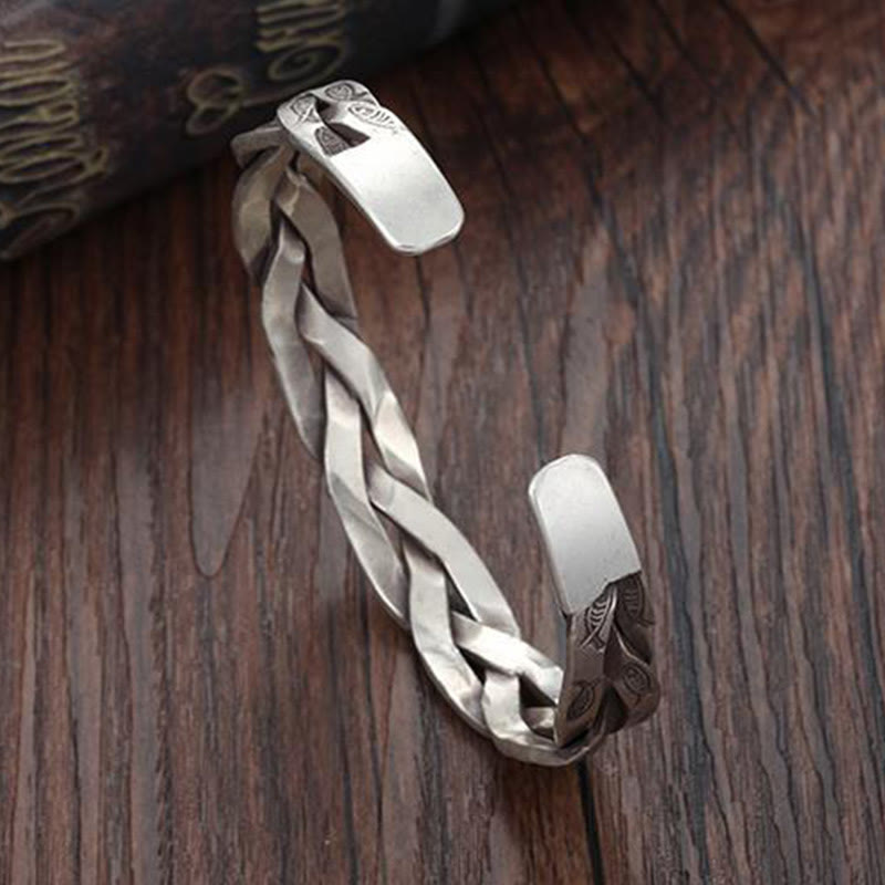 Nimara Ritual Koi Fish Twisted Design Luck Wealth Cuff Bracelet Bangle