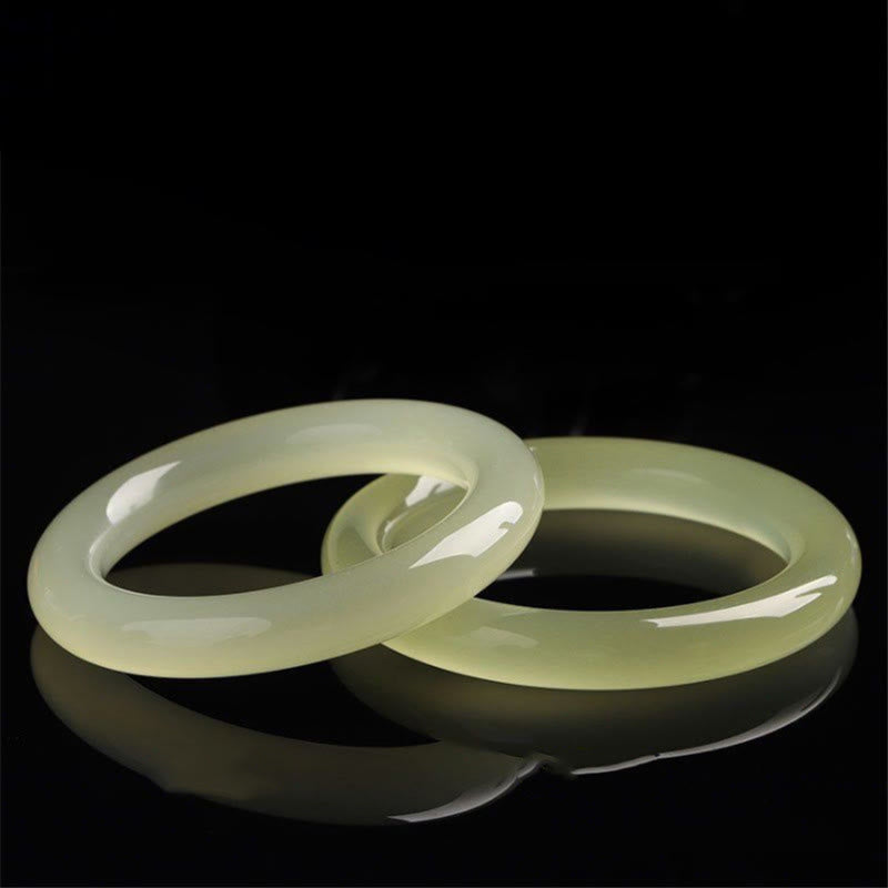 Nimara Ritual Natural Afghanistan Jade Abundance Cuff Bracelet Bangle